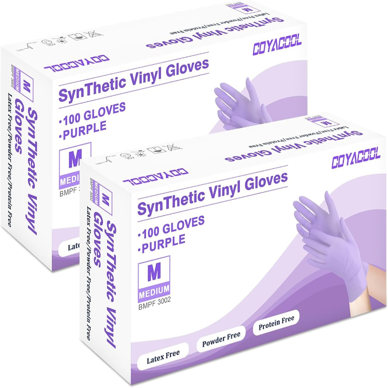 Exam Glove Nitrile - 50/100 個パープルニトリル手袋使い捨てパウダーフリー試験用手袋 5X 伸縮性ソフトタッチ医療グレードキッチンラボラトリー用
