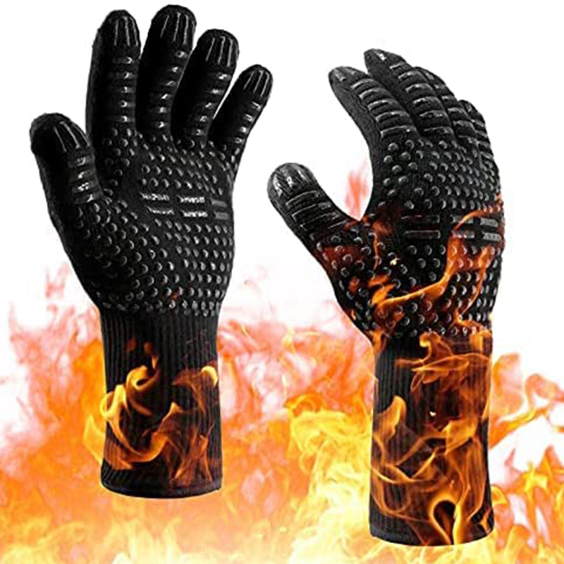 Oven Mitt Silicone - 1組のオーブングローブ、オーブンミット、耐熱耐火性滑り止めシリコンBBQグリルグローブ、バーベキューベーキング用