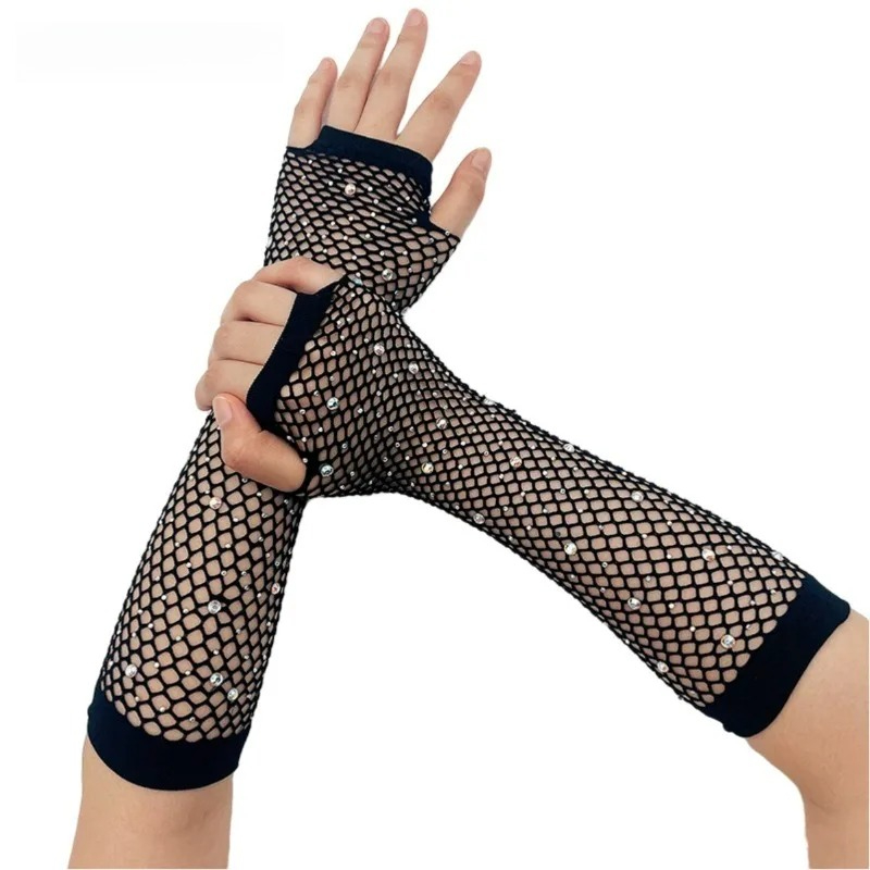 Fingerless Glove Knit - 結婚式通気性フィンガーレス手袋網タイツスリーブ女性のための Y2k アクセサリーブレスレットファム夏送料無料