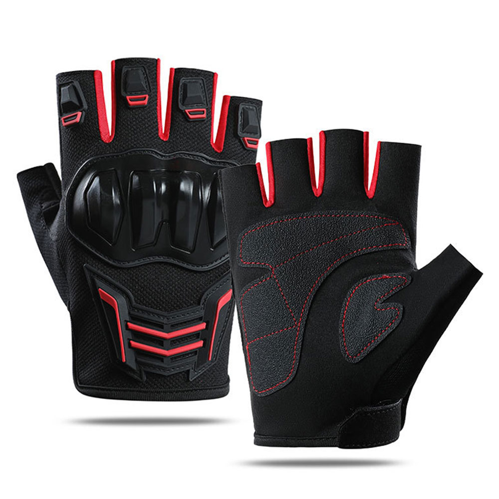 Cycling Glove Padded - 通気性オートバイ手袋夏ハーフフィンガー Guantes モト男性バイク乗馬手袋保護具 ATV MTB サイクリング手袋