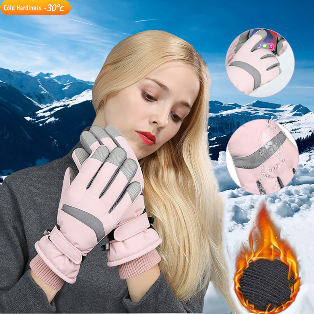 Ski Glove Waterproof - YANBIGUO スキーグローブ 冬用手袋 レディース メンズ スノーボードミトン