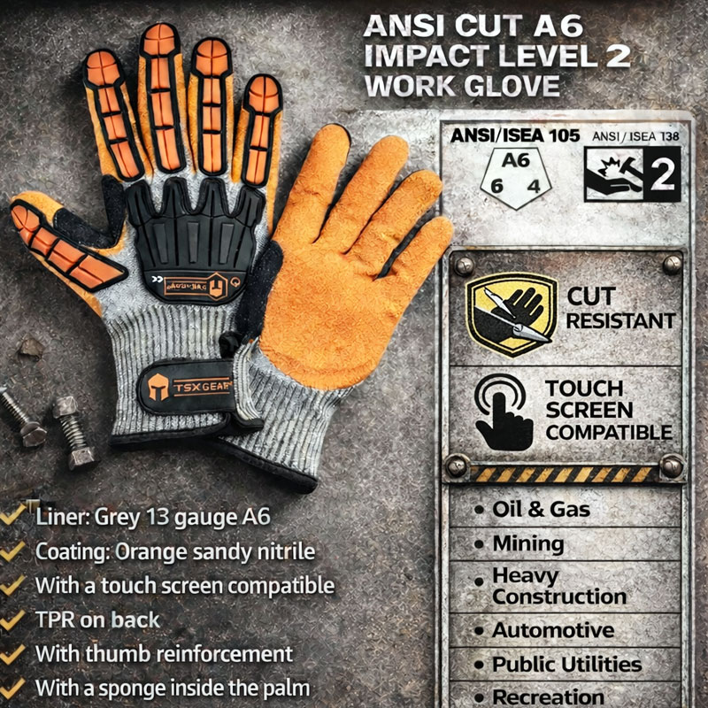 Nitrile Mechanic Glove - NMSafety 防振耐切創作業用手袋 ニトリル耐油性、グリップ力の高い手のひら付き 高品質ガーデン保護手袋