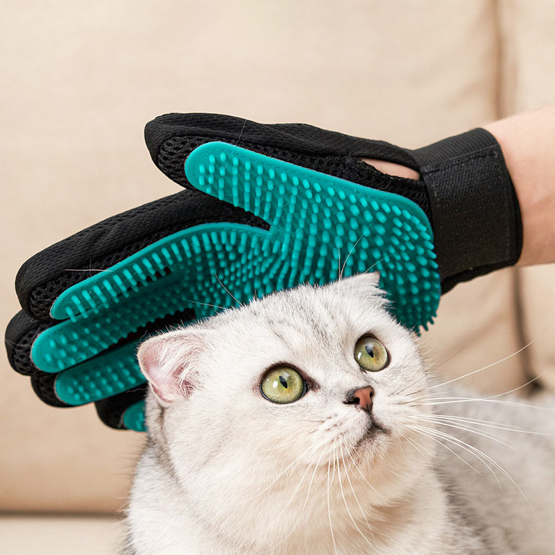 Rubber Glove Cleaning - ペットグルーミンググローブ、猫と犬用の優しい毛取りミット、入浴用ペットマッサージブラシ、効率的な毛除去ペットクリーニング