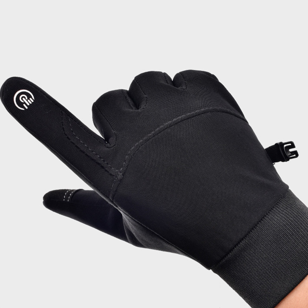 Winter Glove Insulated - 1組のサイクリンググローブ、保温性、防風性、防水性、滑り止め、タッチスクリーン対応、アウトドアウィンタースポーツ用、男性用ブラックウォームミトン