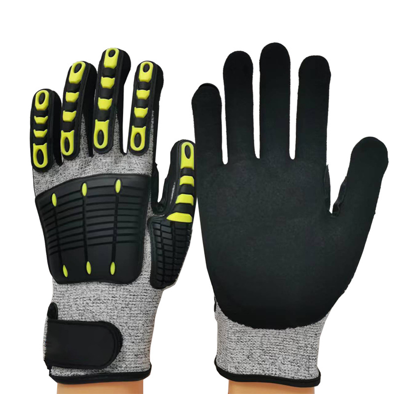 Work Glove Impact - 耐振動グローブ SBRパッド TPRプロテクター 衝撃吸収 メンズ メカニック作業用手袋