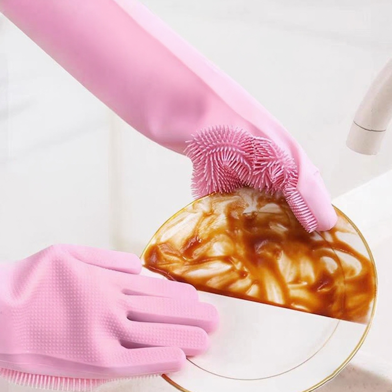 Dish Glove Rubber - 食器洗いクリーニング手袋マジックシリコーンゴム食器洗い手袋家庭用スポンジスクラバーキッチンクリーニングツール