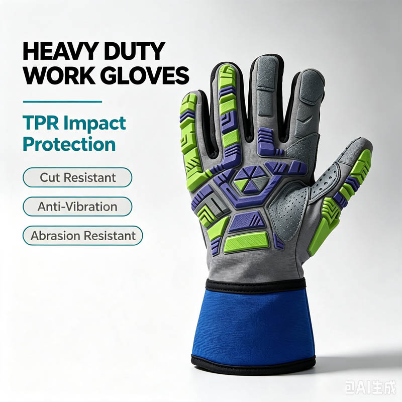 Work Glove Impact - 作業用安全手袋,tpr耐切断性,手のひらパッド,耐バイブ,耐バイブ,作業ギア,耐摩耗性