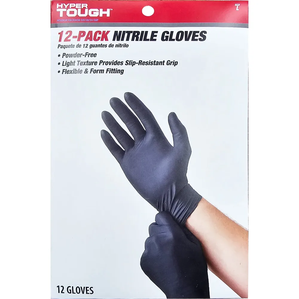 Exam Glove Nitrile - 新入荷-使い捨てニトリル手袋 Lサイズ 12双入り パウダーフリー 試験用グレード 安全手袋