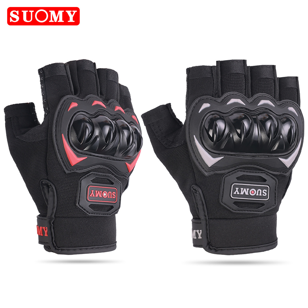 Cycling Glove Padded - Suomy-男性と女性のためのハーフフィンガーモーターサイクルグローブ、スポーツサイクリング、MTB、バイク、ライディング、バイク、自転車、夏