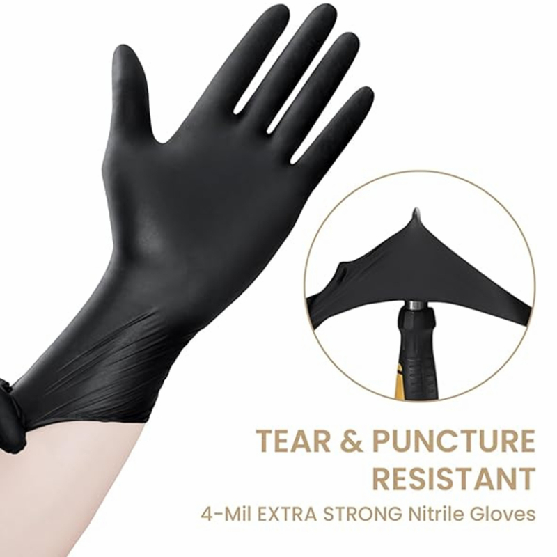 100-1000枚入り ニトリル検査用手袋 ブラック バルク - Exam Glove Nitrile のレビューと価格