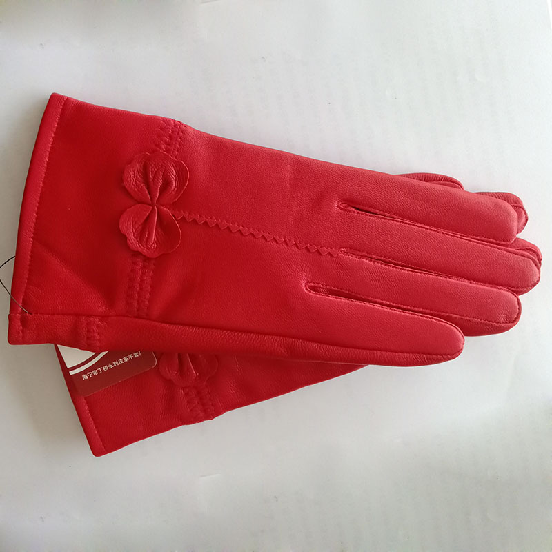 女性本革冬暖かい手袋レディース本物の羊革手袋女の子運転ファッ - Wool Glove Lined のレビューと価格