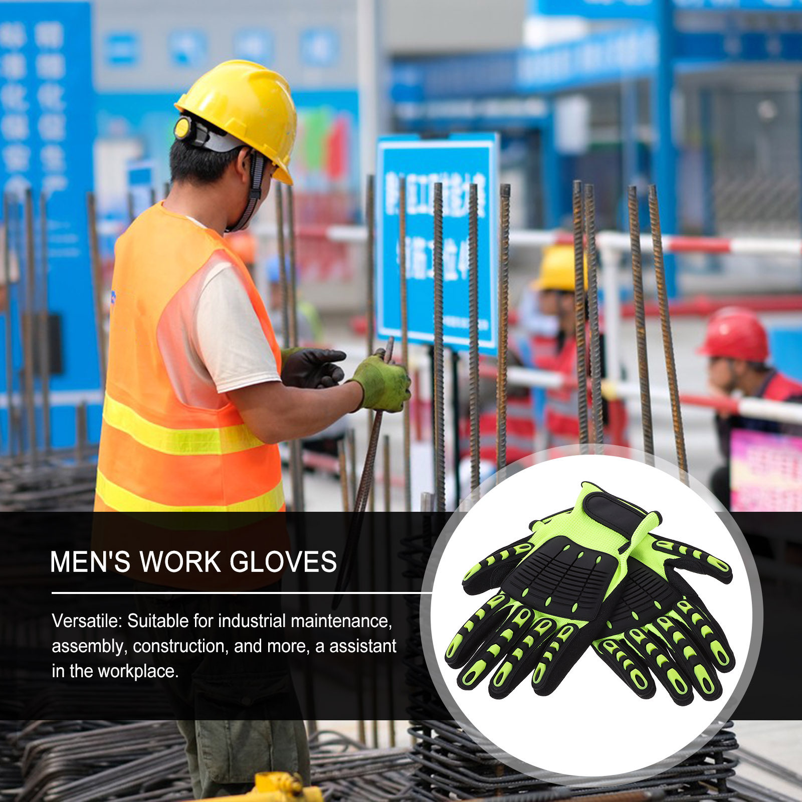 1組の頑丈なガーデニンググローブ、耐切創性、滑り止め、耐衝撃 - Work Glove Impact のレビューと価格