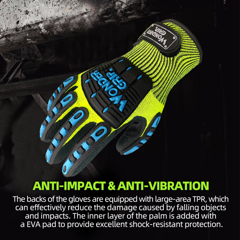 不思議のグリップ安全作業用手袋,耐衝撃性,振動,PVC,手袋 - Work Glove Impact のレビューと価格