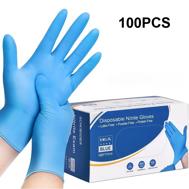 100 個ブルーニトリル使い捨て手袋ラテックスフリー安全作業 - Nitrile Mechanic Glove のレビューと価格