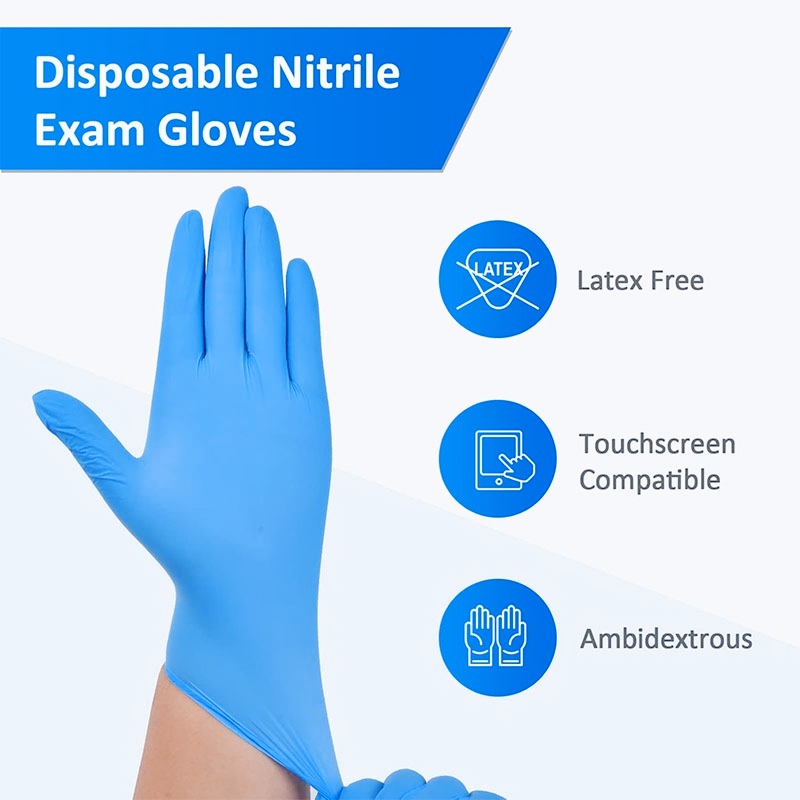 100 個ブルーニトリル使い捨て手袋ラテックスフリー安全作業 - Nitrile Mechanic Glove のレビューと価格
