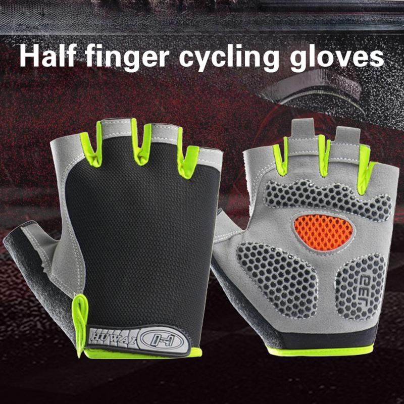 ホットハーフフィンガーサイクリンググローブ男性女性アンチスリ - Fingerless Glove Knit のレビューと価格