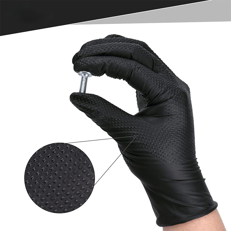 2-100個 8ミルの頑丈な工業用黒ニトリル手袋、隆起したダ - Nitrile Mechanic Glove のレビューと価格