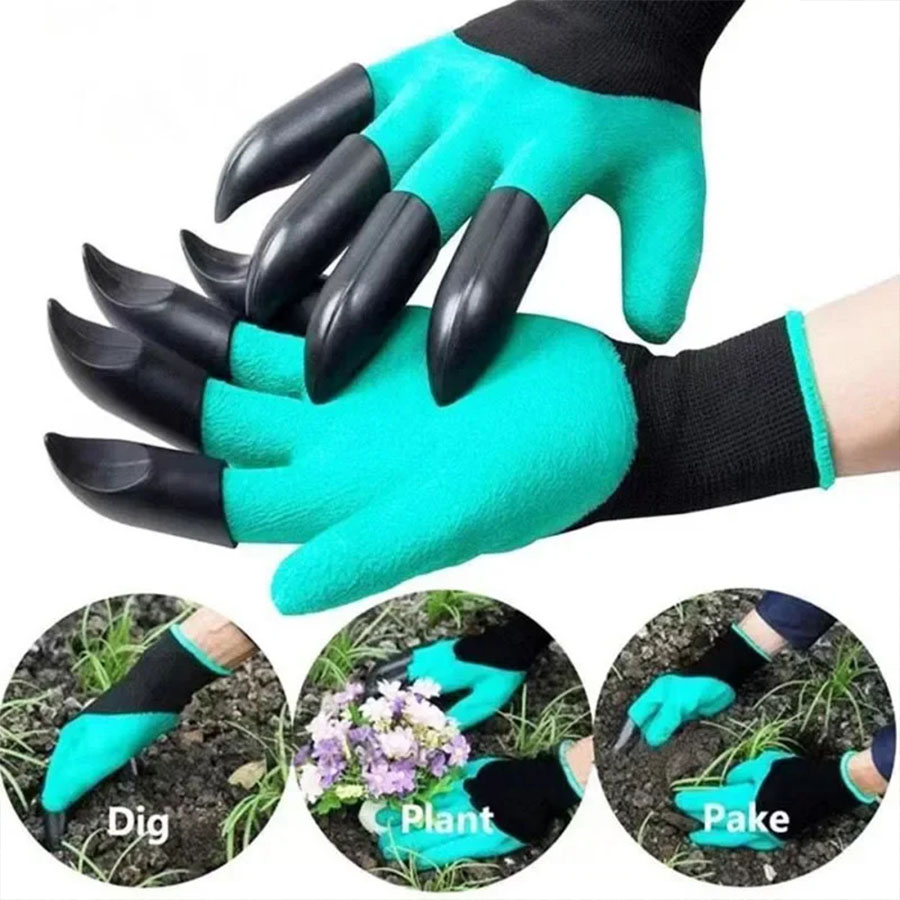 1 ペアの爪付きガーデニング手袋防水通気性作業用手袋掘削植栽 - Gardening Glove Waterproof のレビューと価格