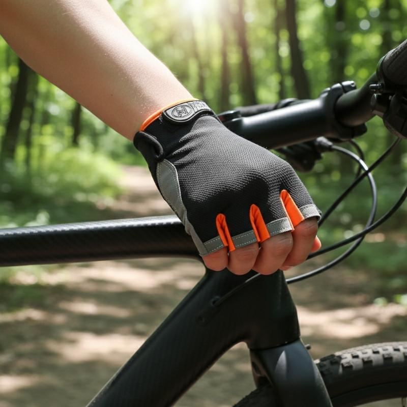 ハーフフィンガーサイクリンググローブ男性女性アンチスリップシ - Fingerless Glove Knit のレビューと価格
