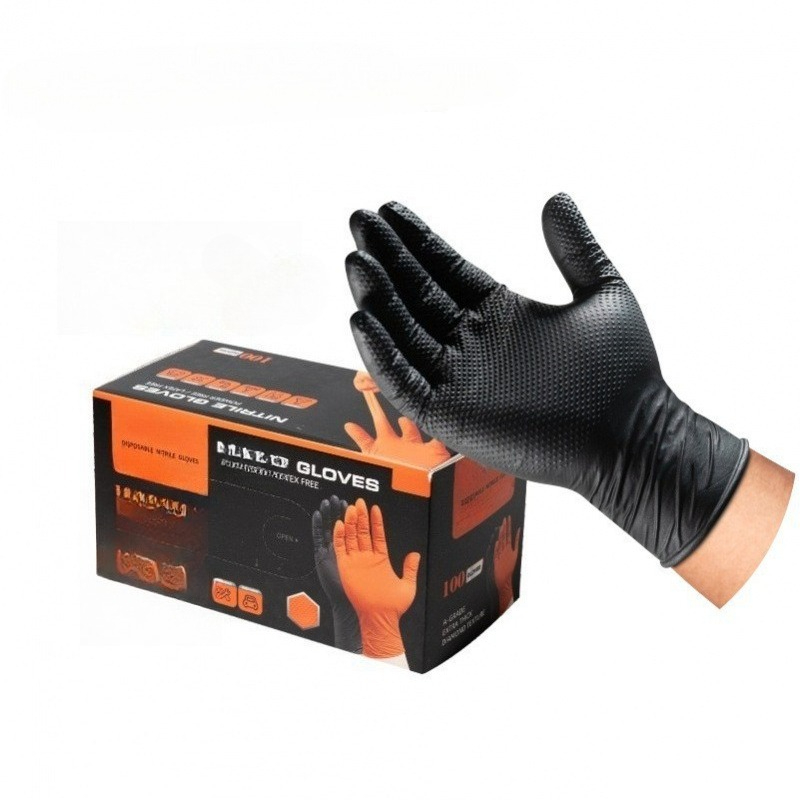 ヘビーデューティーダイヤモンドパターンニトリルグローブ 厚手 - Nitrile Mechanic Glove のレビューと価格