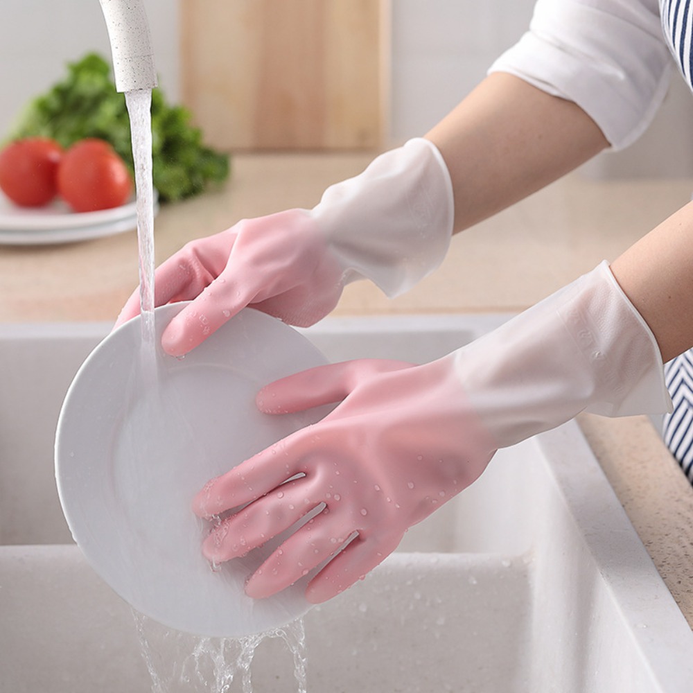 耐久性のある厚手のラテックス製クリーニンググローブ、防水・耐 - Rubber Glove Cleaning のレビューと価格