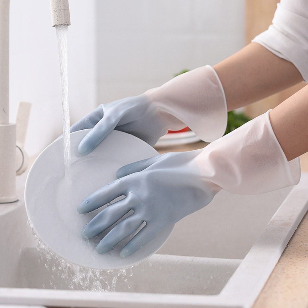 耐久性のある厚手のラテックス製クリーニンググローブ、防水・耐 - Rubber Glove Cleaning のレビューと価格