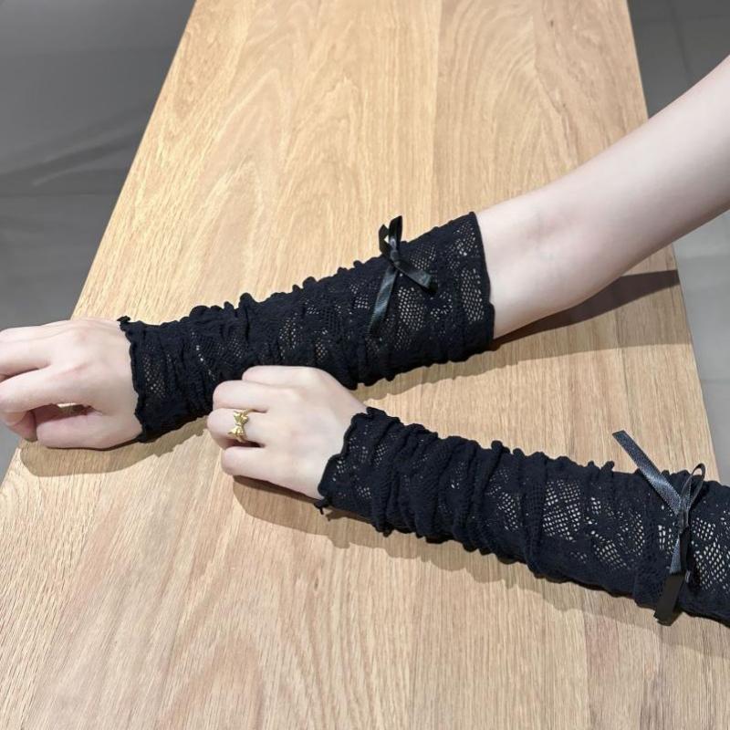 女性ゴシックメッシュ指なし手袋弾性レースロリータ JK パン - Fingerless Glove Knit のレビューと価格