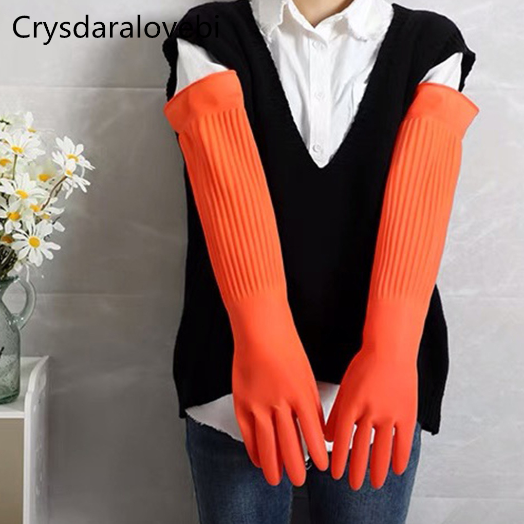 家庭用および家庭用の防水手袋,45/55cm,暖かい食器洗い - Rubber Glove Cleaning のレビューと価格