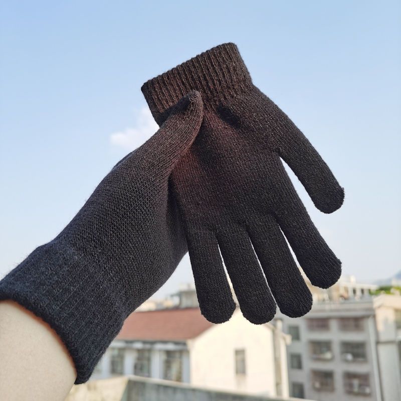 男性と女性のニットウール手袋、冬用サイクリング耐寒暖かいフリ - Wool Glove Lined のレビューと価格