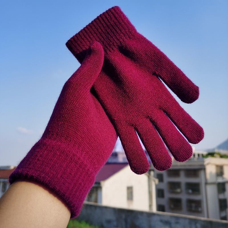 男性と女性のニットウール手袋、冬用サイクリング耐寒暖かいフリ - Wool Glove Lined のレビューと価格