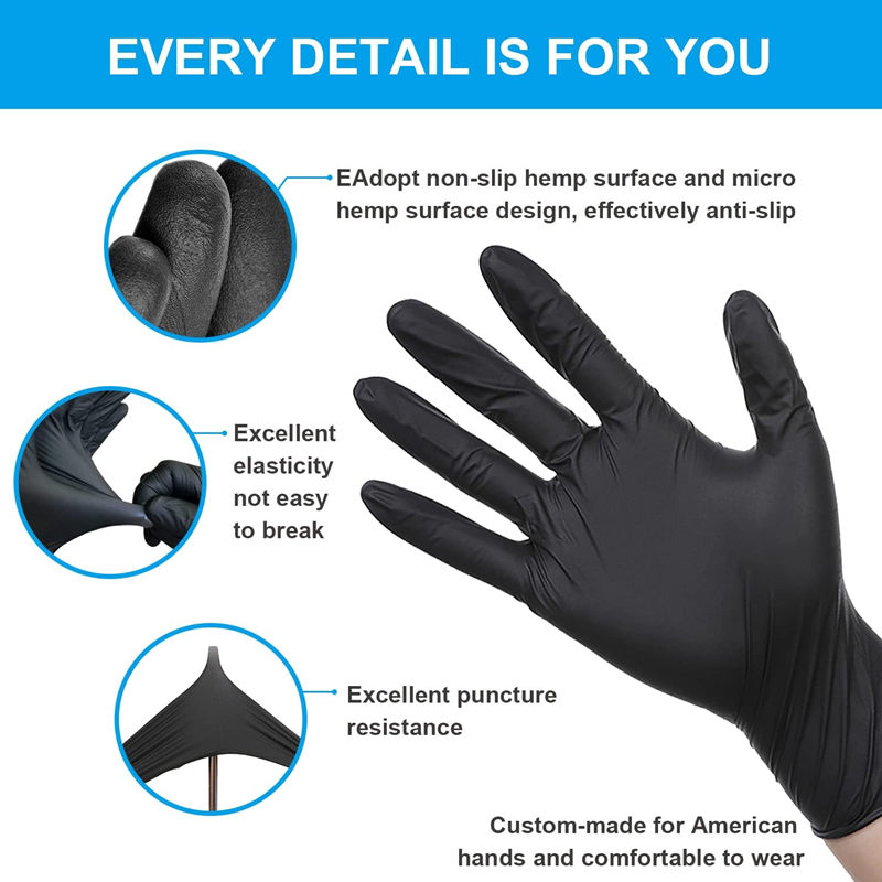 20/50/100 個使い捨てニトリル手袋滑り止め黒工業用手 - Nitrile Mechanic Glove のレビューと価格