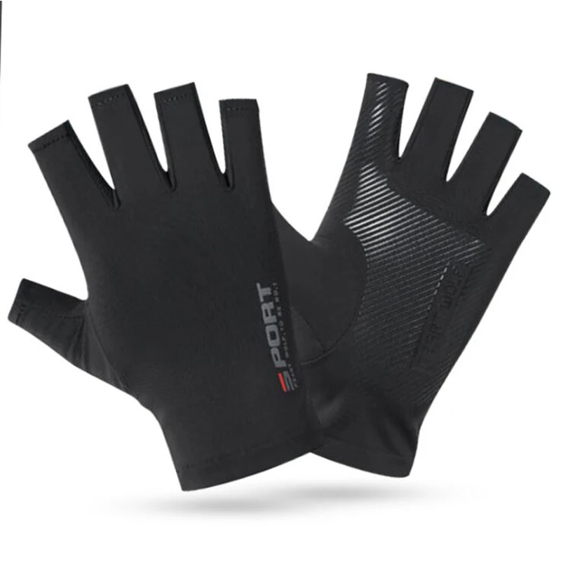 1ペアハーフフィンガーサイクリンググローブ抗スリップ抗汗ゲル - Cycling Glove Padded のレビューと価格