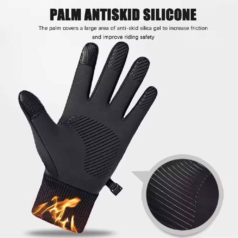 黒色の冬用暖かいフルフィンガー防水サイクリングアウトドアスポ - Ski Glove Waterproof のレビューと価格