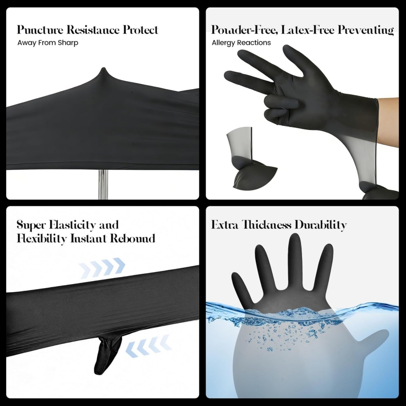 子供用黒ニトリル使い捨て手袋 4-12 歳用 3.5mil  - Nitrile Mechanic Glove のレビューと価格
