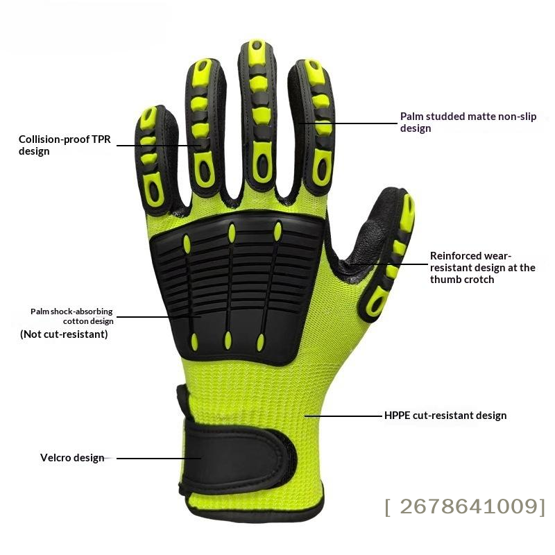 ⚑ 耐切創安全作業用手袋、耐振動、耐衝撃、耐油、ニトリルコー - Work Glove Impact のレビューと価格