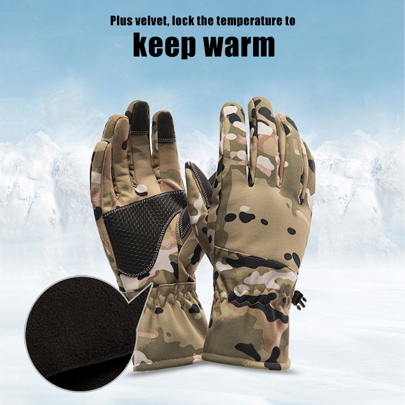 タクティクスアウトドア迷彩狩猟用暖かい滑り止め釣り用手袋防水 - Ski Glove Waterproof のレビューと価格