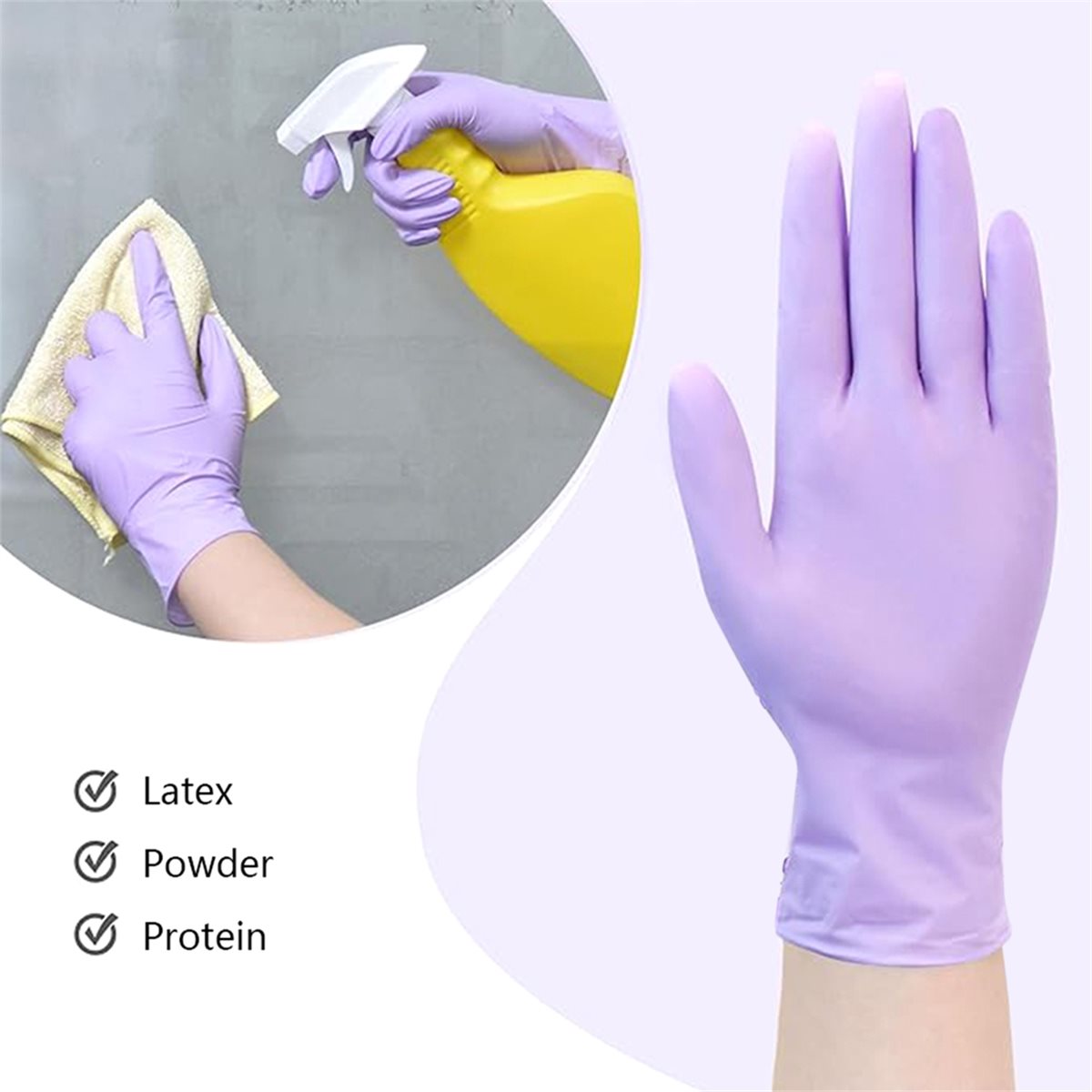 高品質100枚入りニトリル検査用手袋使い捨てライラックグロー - Exam Glove Nitrile のレビューと価格
