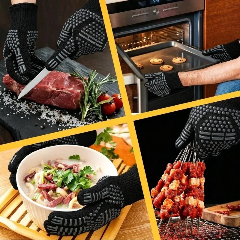 1個/1組のバーベキューグローブ、高温オーブングローブ、耐火 - Oven Mitt Silicone のレビューと価格