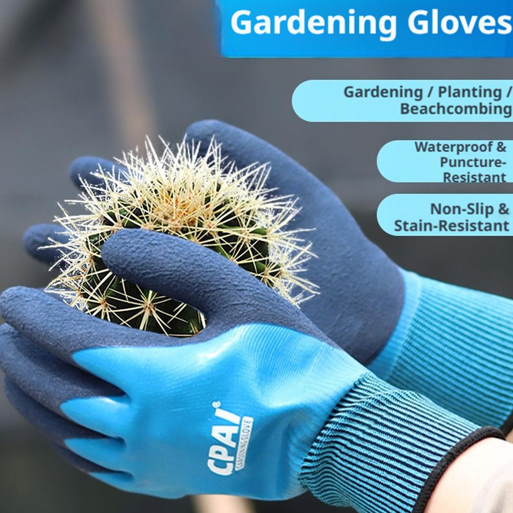 耐刃性防水ガーデニンググローブ、滑り止めグリップ付き、ビーチ - Gardening Glove Waterproof のレビューと価格