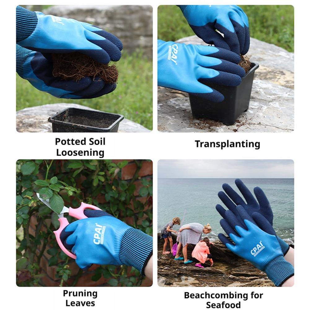 耐刃性防水ガーデニンググローブ、滑り止めグリップ付き、ビーチ - Gardening Glove Waterproof のレビューと価格