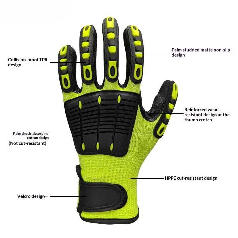 耐切創安全作業用手袋、防振、耐衝撃、耐油、ニトリルコーティン - Work Glove Impact のレビューと価格